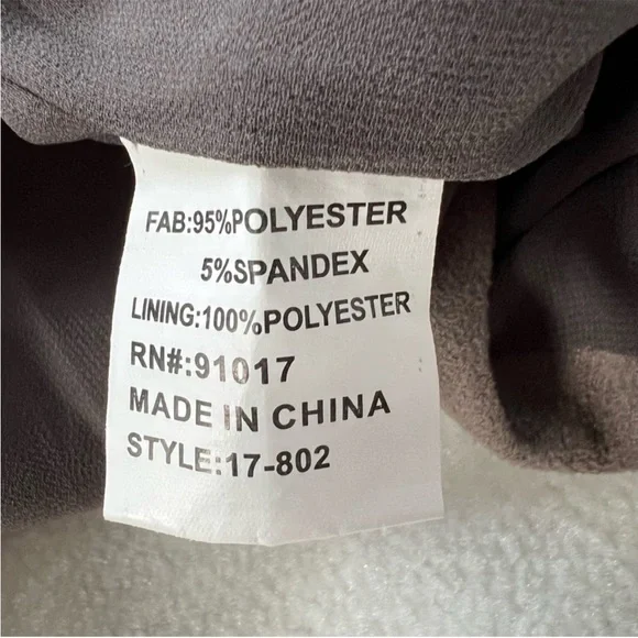 Solitaire Gray Faux Suede Moto Zipper Jacket Size M - Picture 10 of 12